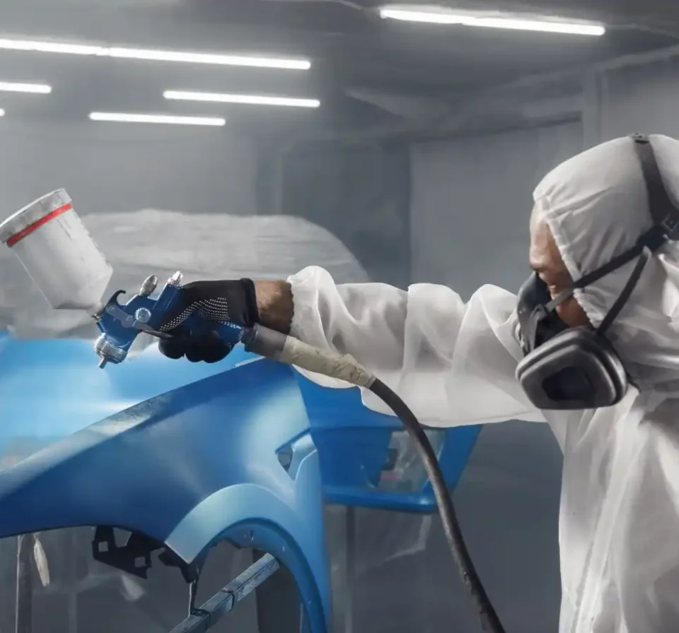 car-repair-painter-protective-overalls-painting-respirator-part-car-paint-chamber car-repair-painter-protective-overalls-painting-respirator-part-car-paint-chamber